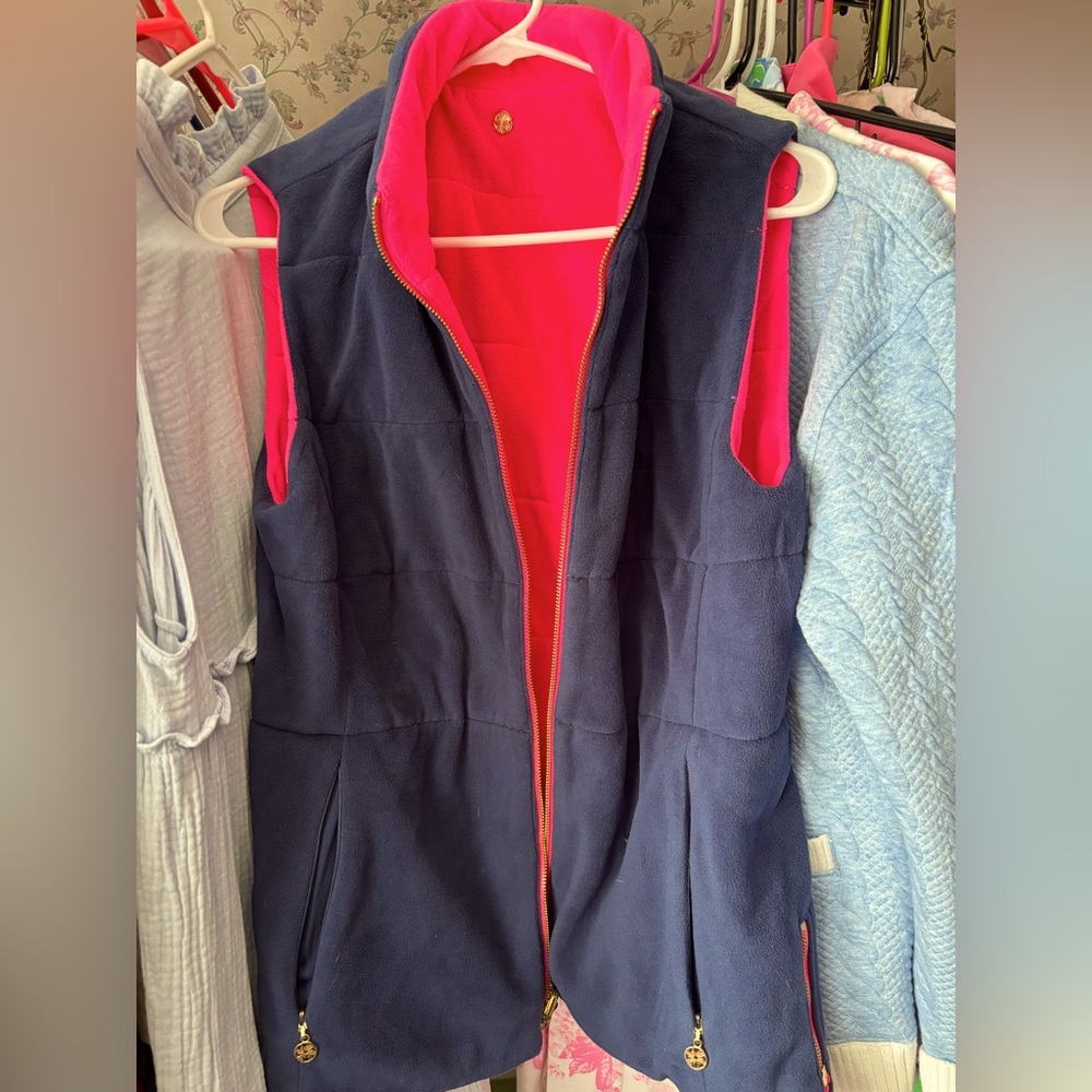 Lilly Pulitzer Never Worn Brooklee Reversible Vest Pink/Blue L